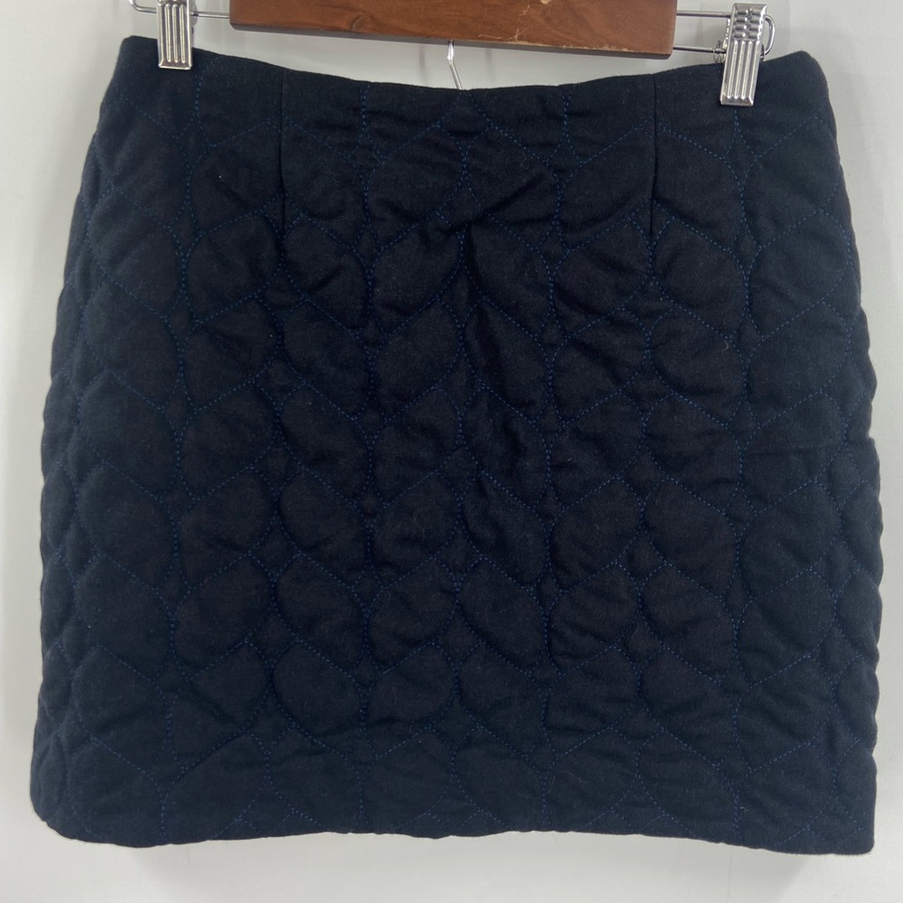 Maje Quilted Mini Skirt Blue 38 Medium